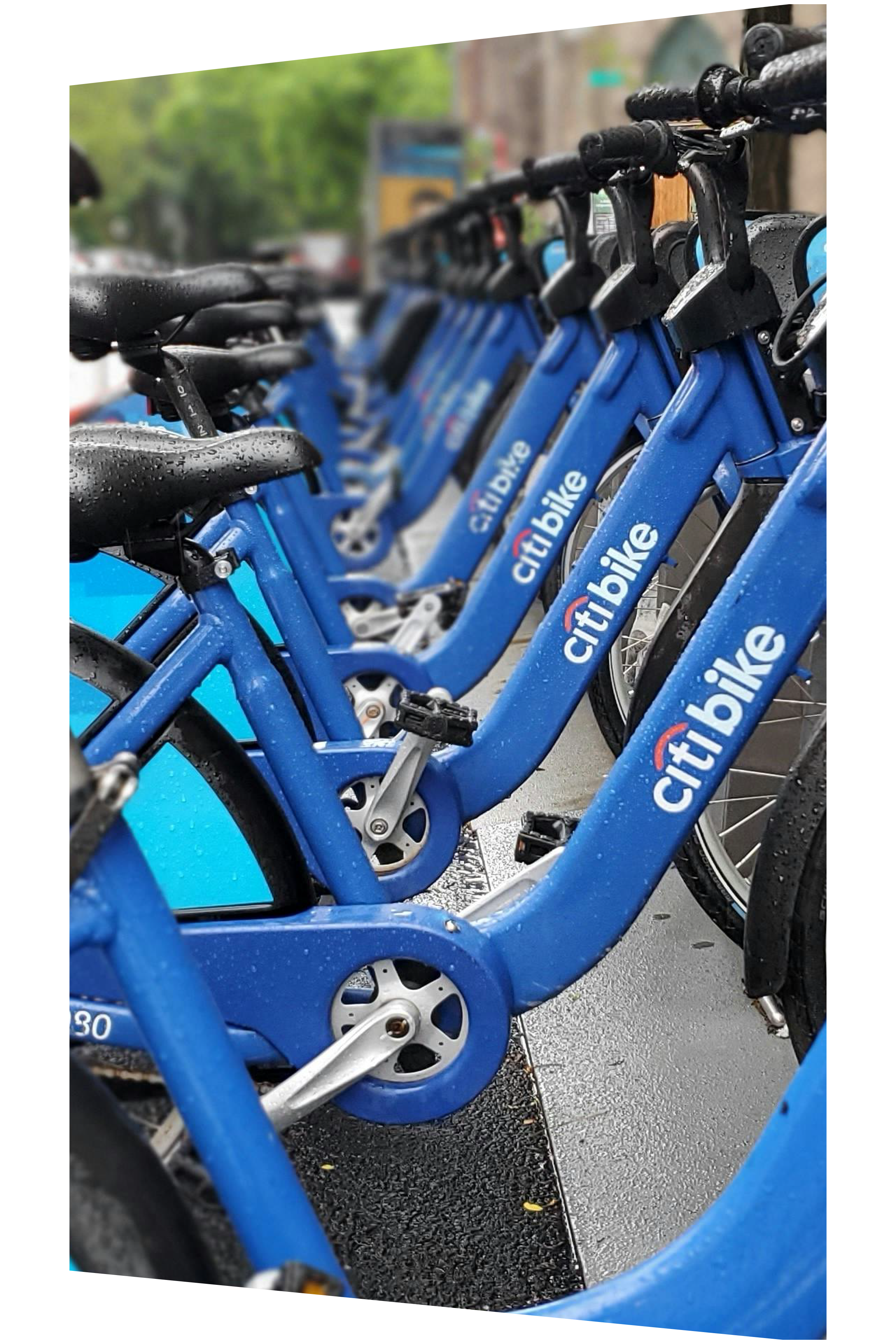 citibike bikes docked at station