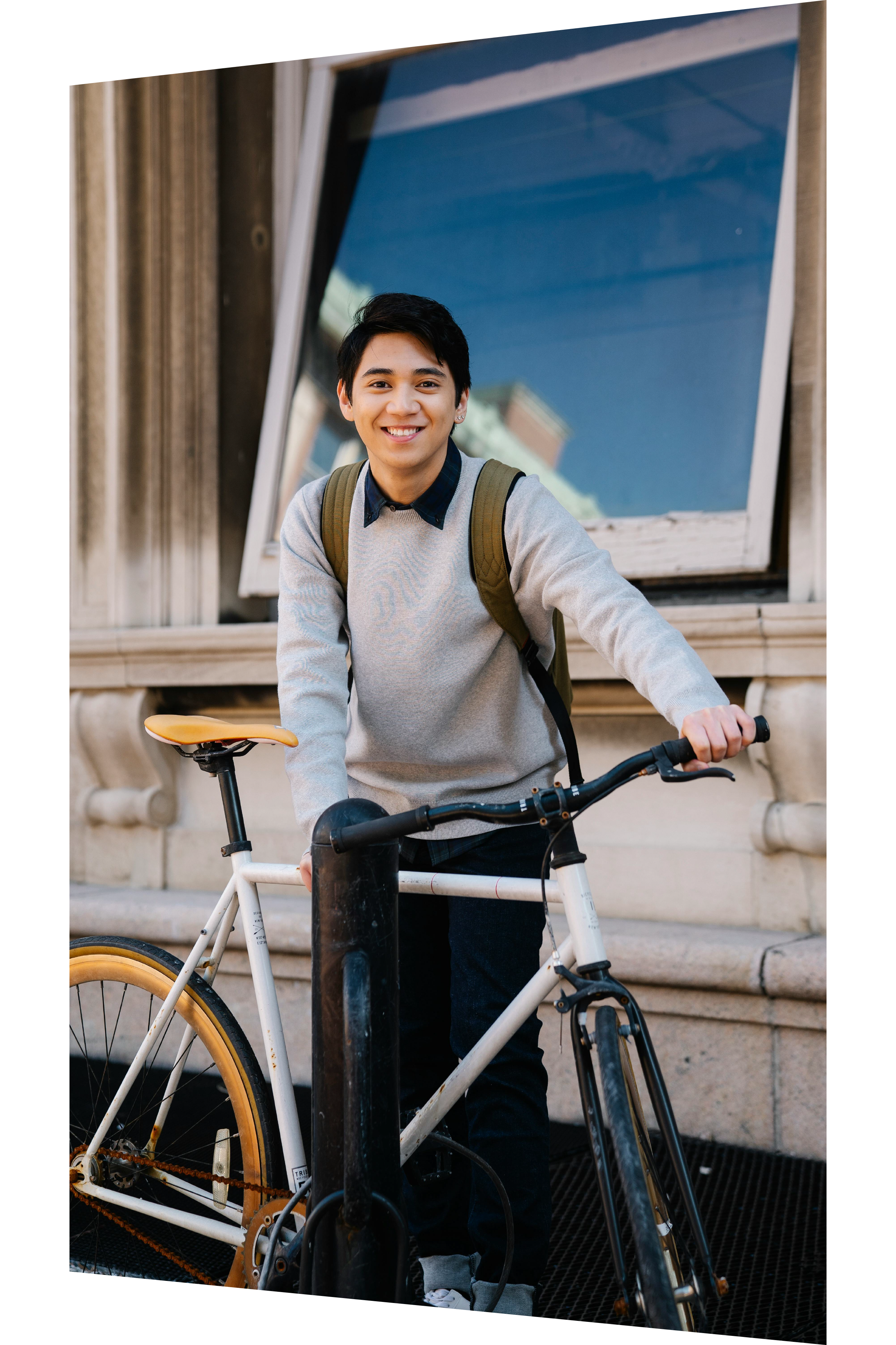 Cyclist on bike