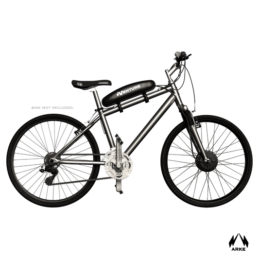 bike-diagram-of-a-black-eVENTURE-retrofit-ebike-conversion-kit-mounted-on-a-mountain-bike-top-tube